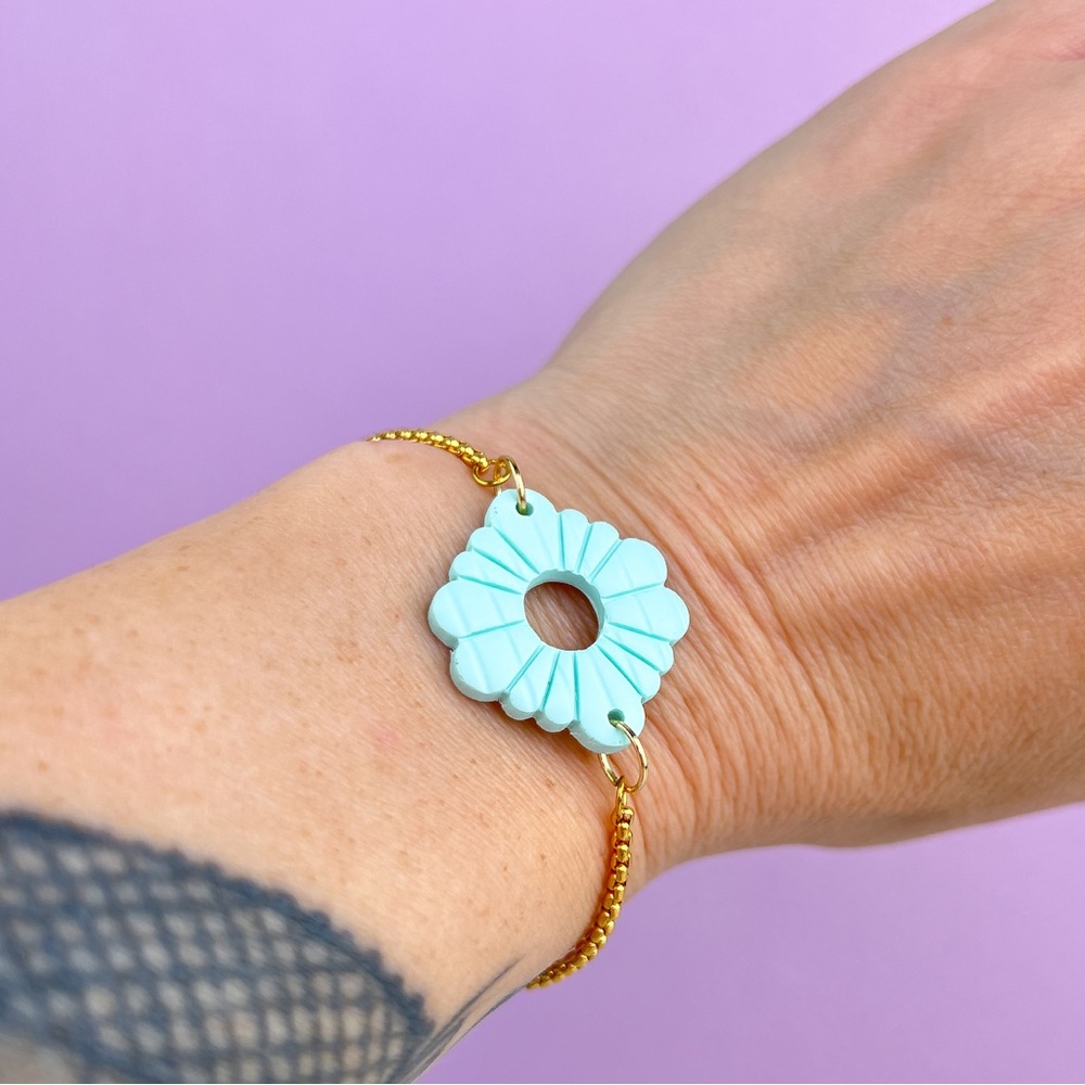 Adjustable Stainless Steel Handmade Polymer Clay Bracelet